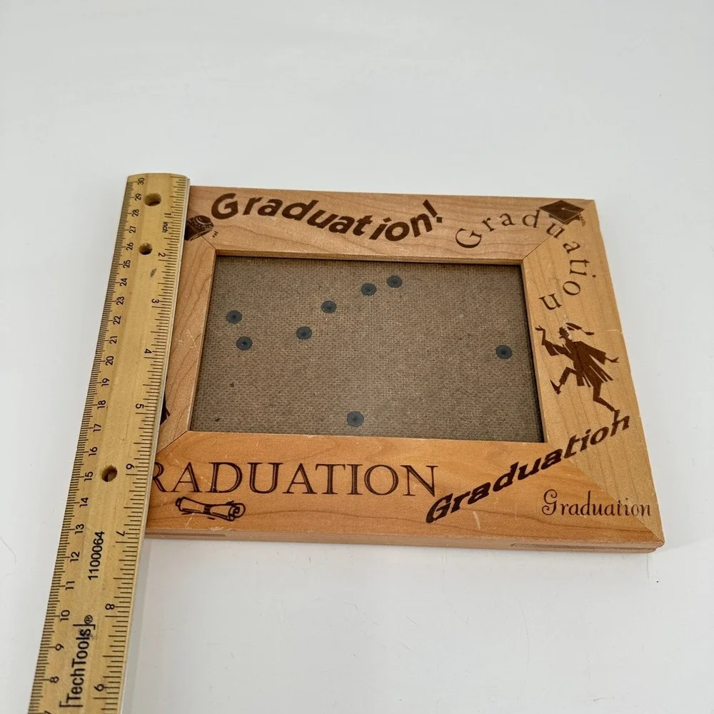 Wooden Graduation Picture Frame 4x6 Etched Wood Tabletop Decor 409-46